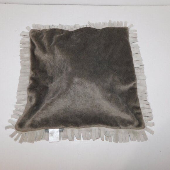 Elegant Baby Gray Monkey Plush Security Blanket Fringe Trim Baby Lovey Nunu - Picture 7 of 7